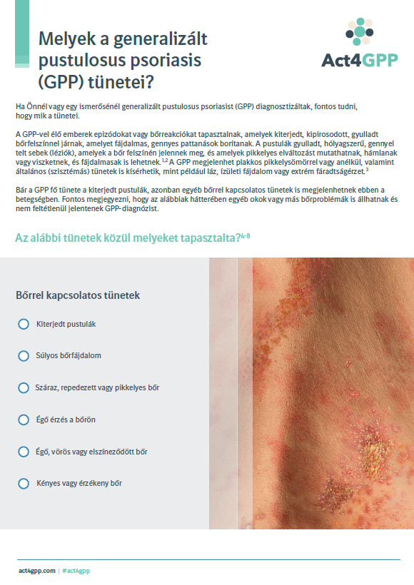 Melyek a generalizált pustulosus psoriasis (GPP) tünetei?